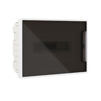 Щиток встраиваемый Фрейм (FRAME) ЩРв-п-12 12мод с тонированной дверцей с 2 шинами PEN на 6 и 8 отверст. бел. DKC F12B1WD - УПС инжиниринг