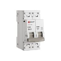 Выключатель автоматический 2п B 63А 4.5кА ВА 47-63N PROxima EKF M634263B - УПС инжиниринг