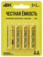 Элемент питания алкалиновый LR6/AA ПРОМО (блист.4шт) IEK ABT-LR06-OP-L04A - УПС инжиниринг