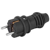 Вилка прямая VX13-B-IP44 16А IP44 с заземл. каучук черн. Эра Б0069321 - УПС инжиниринг
