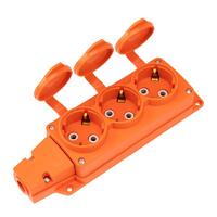Колодка удлинителя 3-м с заземл. 16А IP54 влагозащ. с защ. крышкой COMPACT каучук оранж. Rexant 111-227 - УПС инжиниринг