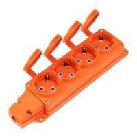 Колодка удлинителя 4-м с заземл. 16А IP54 влагозащ. с защ. крышкой COMPACT каучук оранж. Rexant 111-228 - УПС инжиниринг