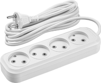 Удлинитель 4х3м без заземл. 10А IP20 90 784 OPE-S-04-300-X-2x1 бел. ОНЛАЙТ 90784 - УПС инжиниринг