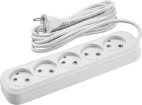 Удлинитель 5х3м без заземл. 10А IP20 90 786 OPE-S-05-300-X-2x1 бел. ОНЛАЙТ 90786 - УПС инжиниринг