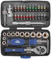 Мини-набор инструмента (биты; головки; вороток; удлинитель) 38шт пластиковый кейс MOS 65000М - УПС инжиниринг