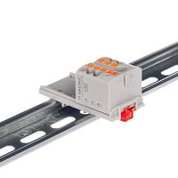 Блок распределительный с вертикал. адаптером на рейки шир. 15/35мм зажим push-in 1 ввод 6кв.мм 6 точек подключения 2.5кв.мм сер. DKC DTP1-106-104SPUG-V - УПС инжиниринг