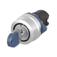 Головка переключателя с ключом на 3 положения с возвратом стандартная ручка алюм. черн. DKC M22S-KM3A - УПС инжиниринг