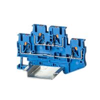 Клемма двухуровневая зажим push-in 4 точки подключения 2.5кв.мм син. DKC VPRTT-2.5-BU - УПС инжиниринг