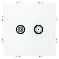 Розетка телевизионная оконечная TV + SAT 2-м СП S70 механизм бел. матов. Voltum VLS060402 - УПС инжиниринг