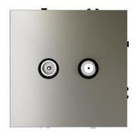 Розетка телевизионная оконечная TV + SAT 2-м СП S70 механизм шелк Voltum VLS060404 - УПС инжиниринг