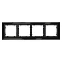 Рамка 4-м S70 стеклян. черн. Voltum VLS110408 - УПС инжиниринг