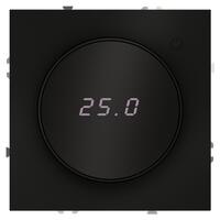 Терморегулятор электронный S70 с индикацией и датчиком для теплого пола механизм черн. матов. Voltum VLS070108 - УПС инжиниринг