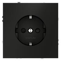 Розетка 1-м СП S70 16А с заземл. защ. шторки механизм черн. матов. Voltum VLS040208 - УПС инжиниринг