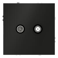 Розетка телевизионная оконечная TV + SAT 2-м СП S70 механизм черн. матов. Voltum VLS060408 - УПС инжиниринг