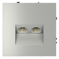 Розетка компьютерная 2-м СП S70 RJ45 + RJ45 кат.6 механизм сталь Voltum VLS060205 - УПС инжиниринг