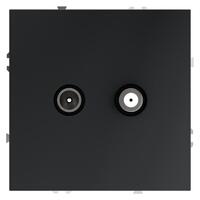 Розетка телевизионная оконечная TV + SAT 2-м СП S70 механизм графит Voltum VLS060407 - УПС инжиниринг