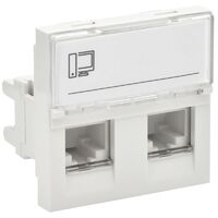 Розетка компьютерная 2мод. 2вх. PRIMER RJ45 кат.5E РКИ-22-00-П-5 бел. IEK PR-KK40D-RI-0-2-2C5EU-K01 - УПС инжиниринг