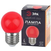 Лампа светодиодная ERARL45-E27 P45 1Вт шар красн. E27 4SMD для белт-лайт ЭРА Б0049575 - УПС инжиниринг
