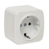 Розетка 1-м ОП Минск 16А IP20 с заземл. бел. Basic EKF EGR16-028-10 - УПС инжиниринг
