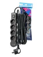 Удлинитель 3х5м с заземл. 10А IP20 USB 2500Вт 220В ПВС 3х1 с выкл. черн. КОСМОС YKsm5m4g-Z-VU10А-B - УПС инжиниринг