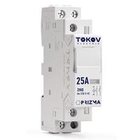 Контактор модульный 18мм 25А 230В АС 2НО PRIZMA TOKOV ELECTRIC TKE-PZ-MC-1-25-230-20 - УПС инжиниринг