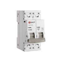 Выключатель автоматический модульный 2п C 32А 6кА ВА 47-63N PROxima EKF M636232C - УПС инжиниринг