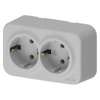 Розетка 2-м СП ARIA 16А IP20 с заземл. сер. ARVIA 25 22 1000 907 - УПС инжиниринг