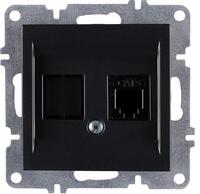 Розетка телефонная 1вых. СП 1мод. LAVIN/KAREN RJ45 кат.3 механизм черн. ARVIA 50 07 2000 221 - УПС инжиниринг