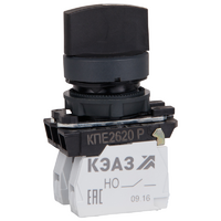 Переключатель КПЕ2620Р 2но+0нз ручка фикс 3поз IP65черн. КЭАЗ 248267 - УПС инжиниринг