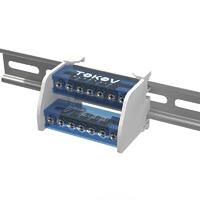 Шина на DIN-рейку в корпусе (кросс-модуль) 2 группы по 7 отверстий 100А TOKOV ELECTRIC TKE-DBTB-100-2-7/L+PEN - УПС инжиниринг