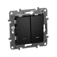 Переключатель 2-кл. СП Etika Plus 10А IP20 250В 10AX с подсветкой безвинтов. зажимы механизм антрацит IEK 672616 - УПС инжиниринг