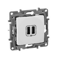 Розетка USB 2-м СП 2мод. Etika 240В/5В 2400мА механизм бел. IEK 672294 - УПС инжиниринг