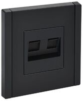Розетка компьютерная 2-м RJ45 кат.5E FORTE&PIANO FP133 черн. IEK FP-K20-1-K02 - УПС инжиниринг